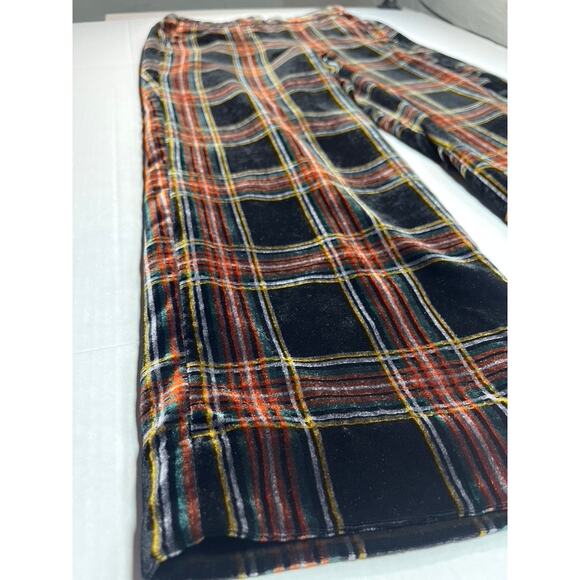 J Crew Sz 8 Stewart Velvet Plaid Pull On Pant Black Holiday Party Festive Preppy - Picture 5 of 15